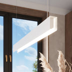 Suspension Spark barre LED métal blanc en situation dans un intérieur