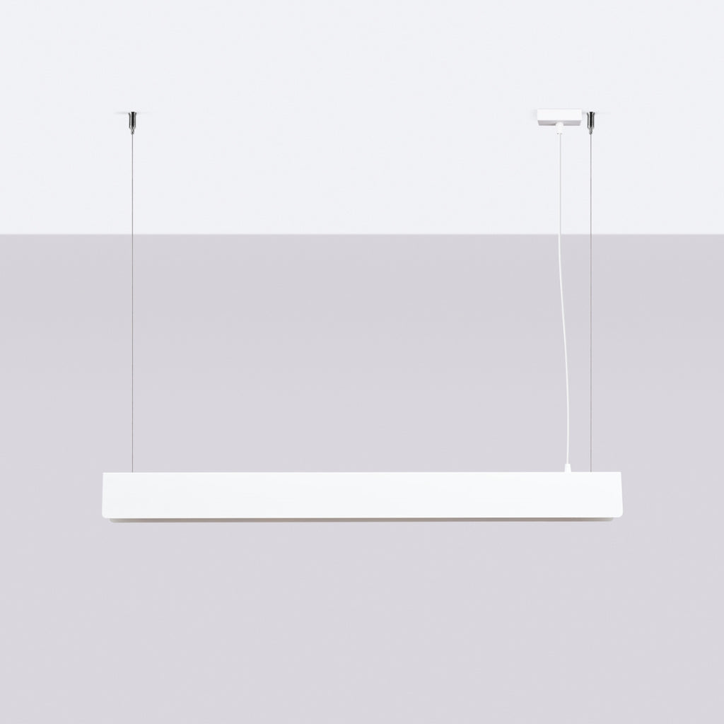 Suspension Spark barre LED métal blanc de profil