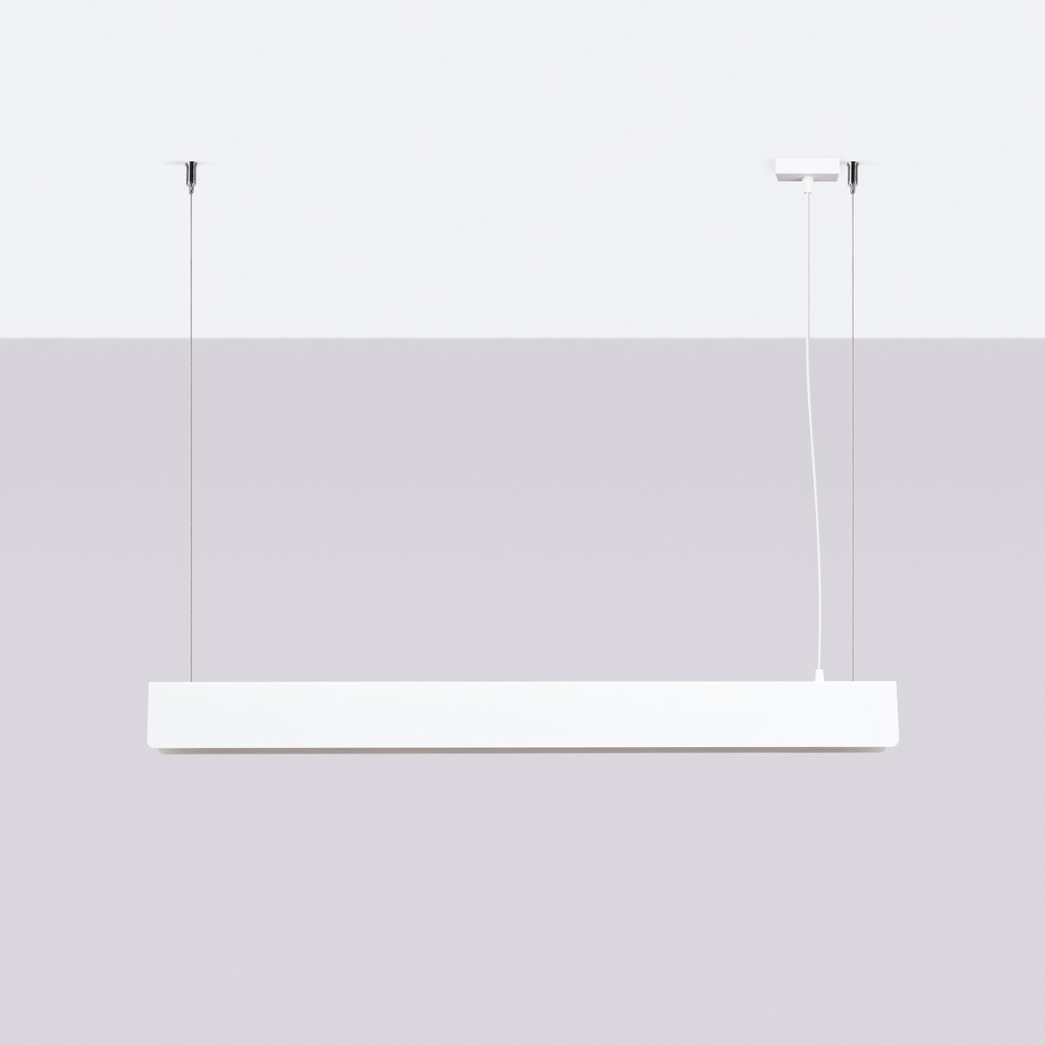 Suspension Spark barre LED métal blanc de profil
