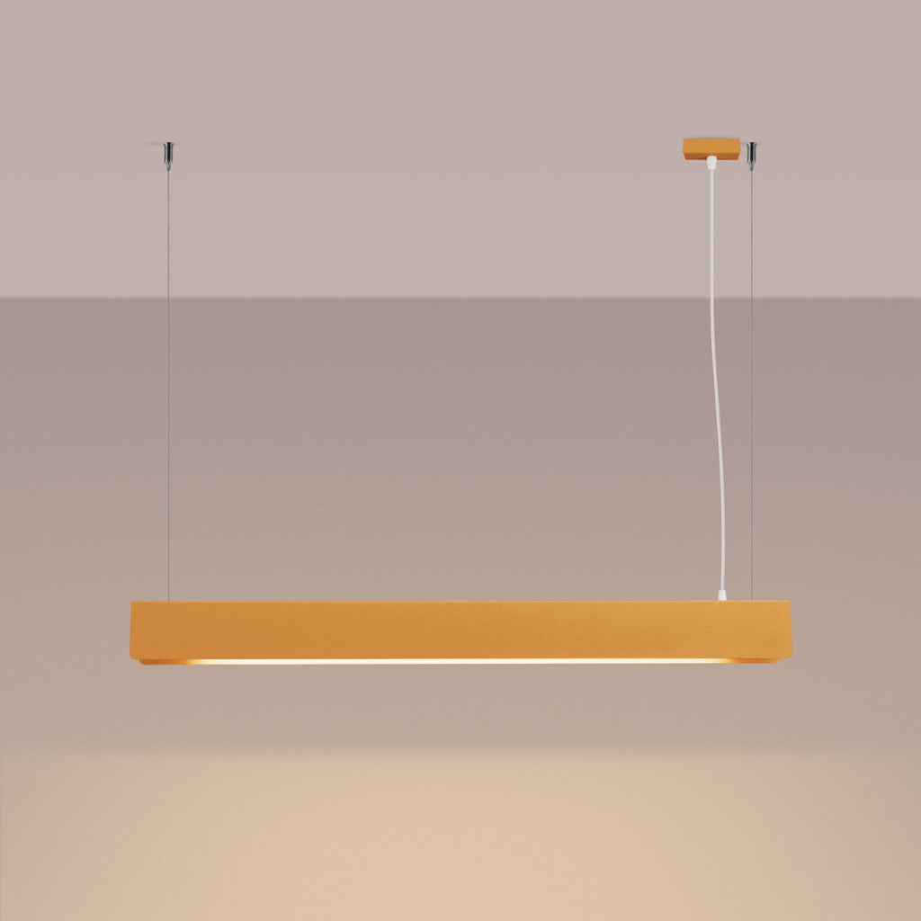 Suspension Spark barre LED métal doré allumée, ligne LED continue