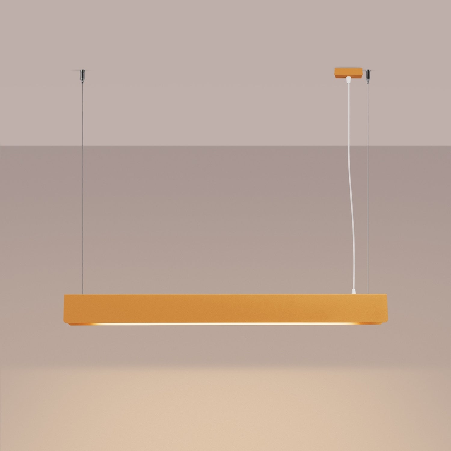 Suspension Spark barre LED métal doré allumée, ligne LED continue