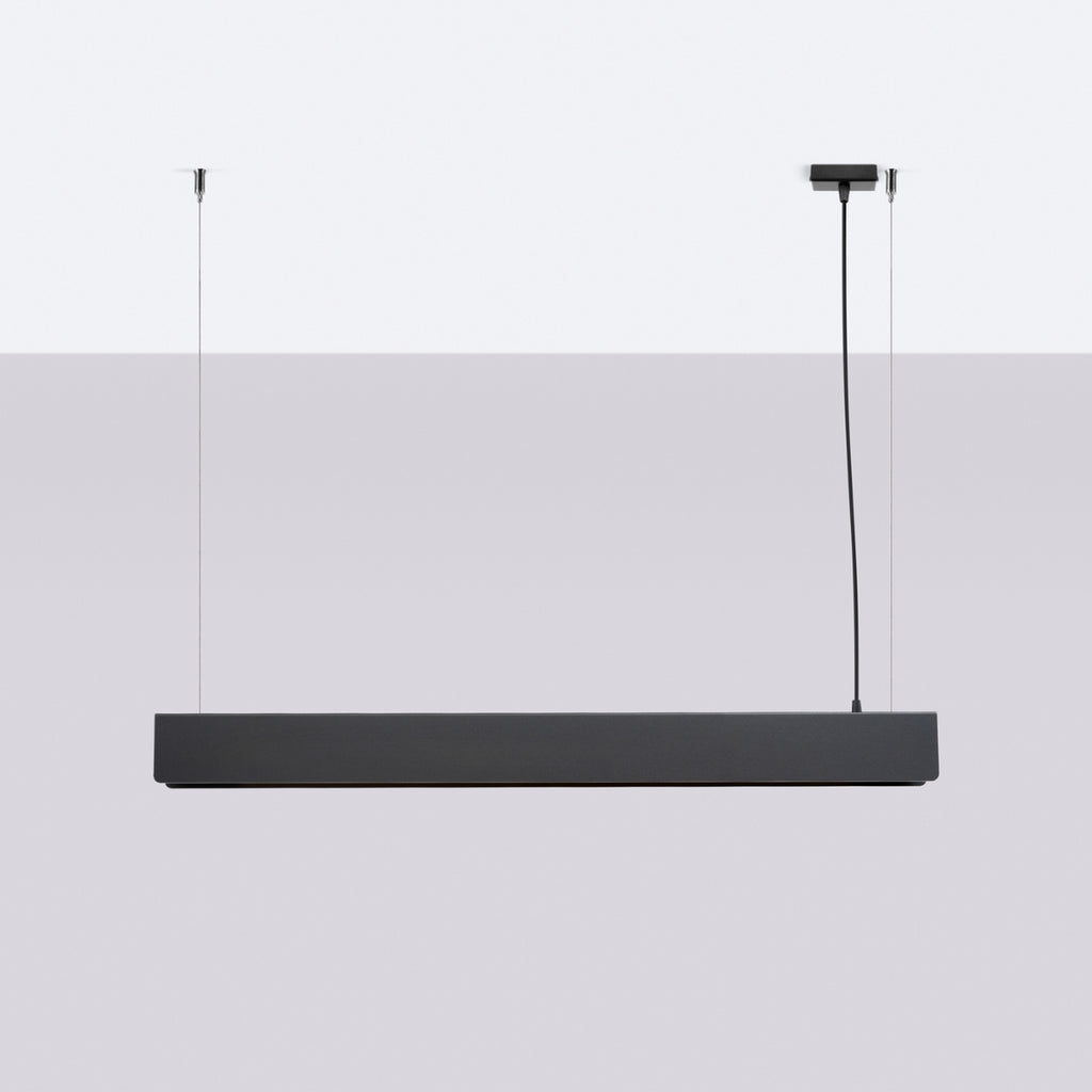 Suspension Spark barre LED métal noir de profil