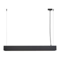 Suspension Spark barre LED métal noir, fine barre linéaire en métal noir à ligne LED intégrée