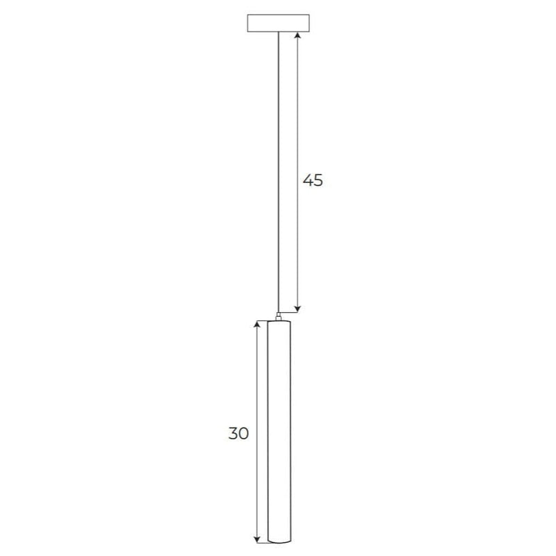 Dimensions Suspension spot fin sur rail Magnetic aluminium noir DALI