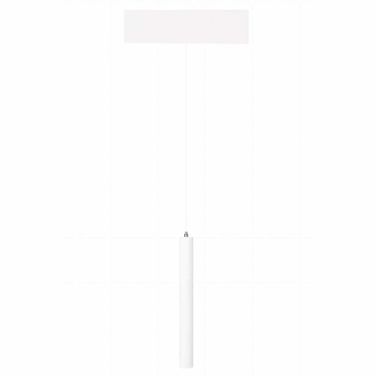 Suspension spot fin Magnetic métal blanc suspendue sous un tronçon de rail aimanté blanc