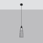 Suspension Suba métal noir E14 de profil