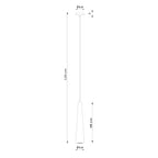 Schéma coté suspension Sula hauteur 120 cm cône de 38 cm diamètre 8 cm et rosace de 8 cm