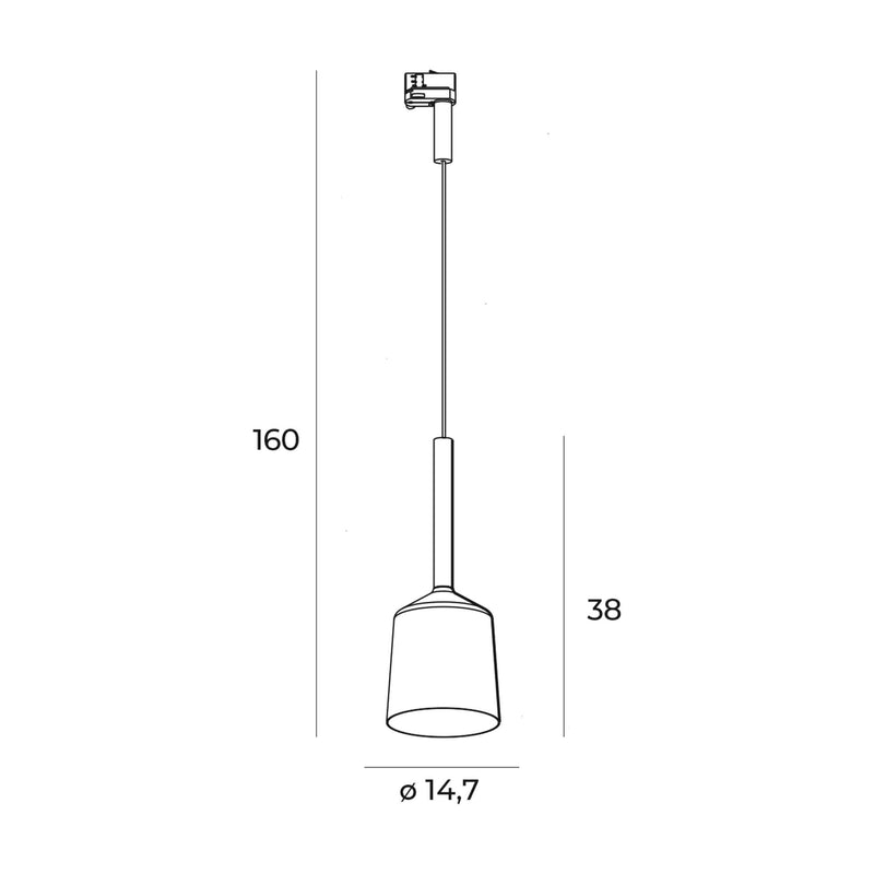 Dimensions Suspension sur rail Charon blanche