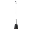 Suspension sur rail Tulipe noire avec son adaptateur de rail son câble fin sa tige cylindrique et son abat-jour conique