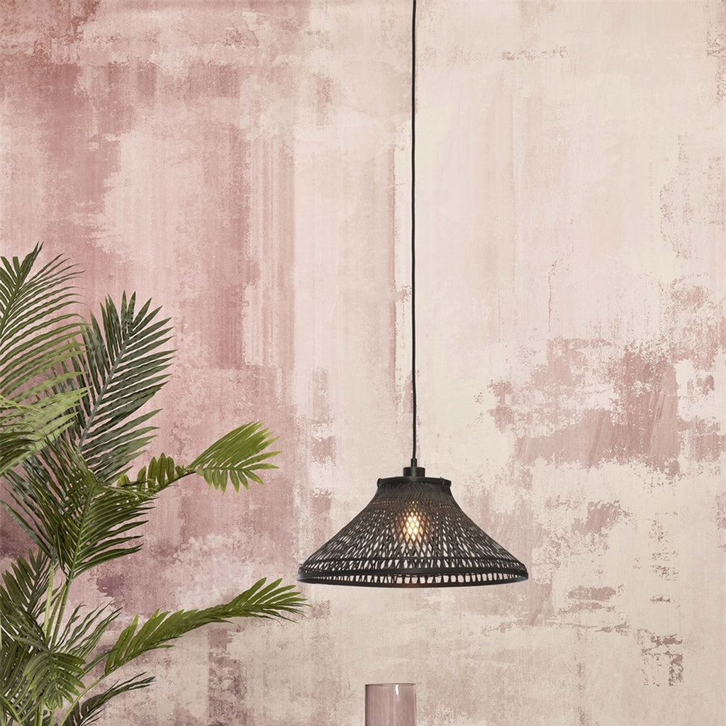 Suspension Tahiti bambou noir 45 cm E27, vue 3