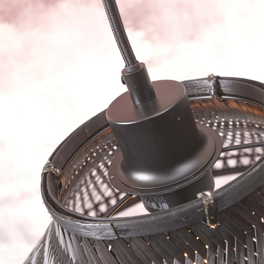 Suspension Tahiti bambou noir 45 cm E27, vue 6