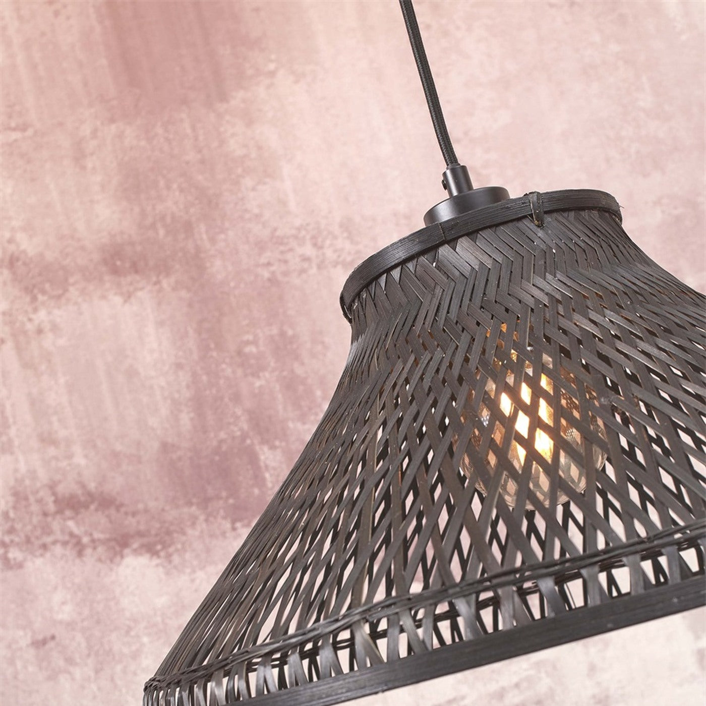 Suspension Tahiti bambou noir 45 cm E27, vue 7