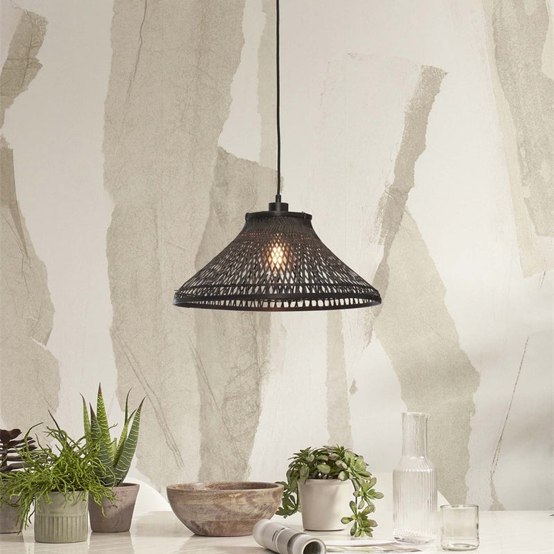 Dimensions Suspension Tahiti bambou noir 45 cm E27