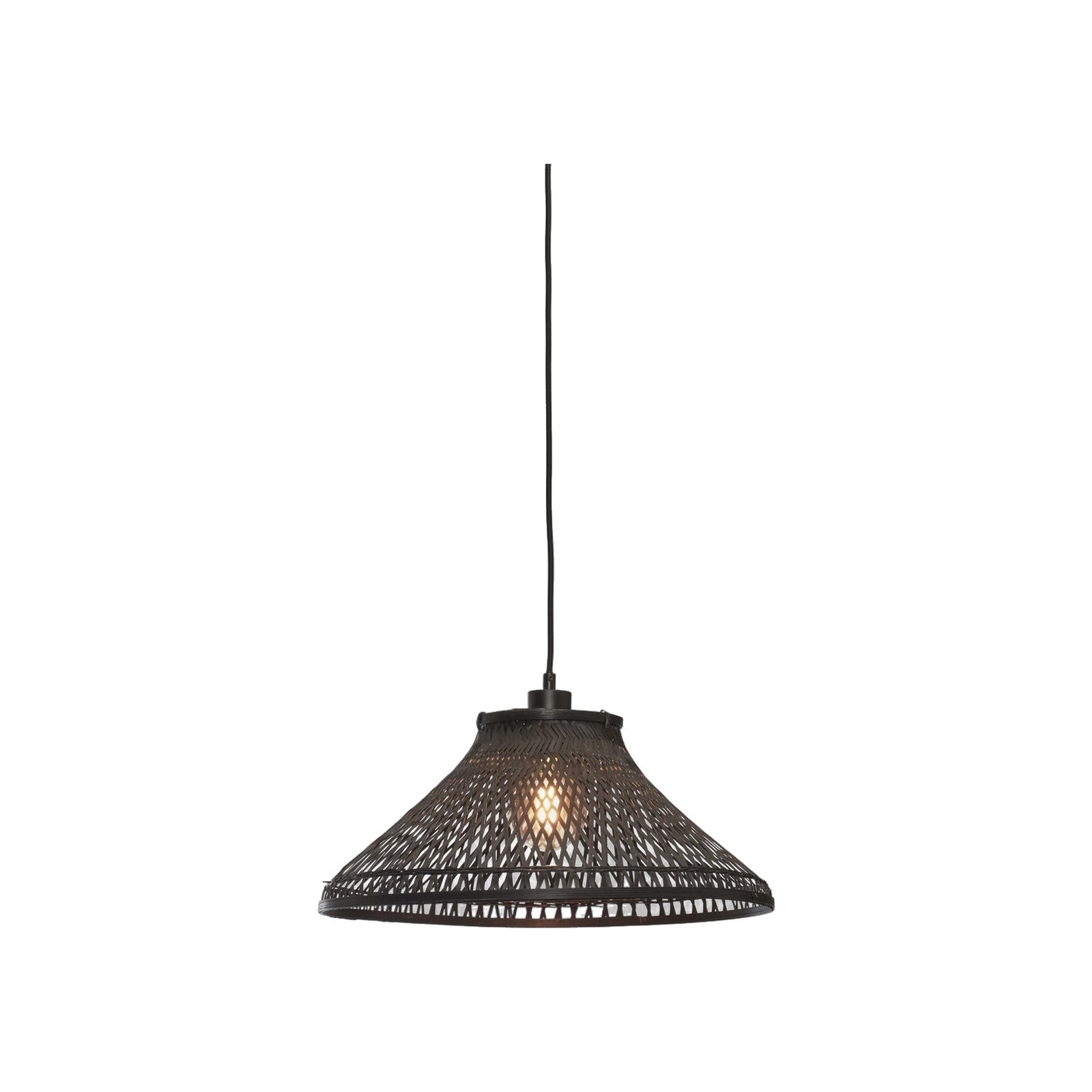 Suspension Tahiti bambou noir 45 cm E27