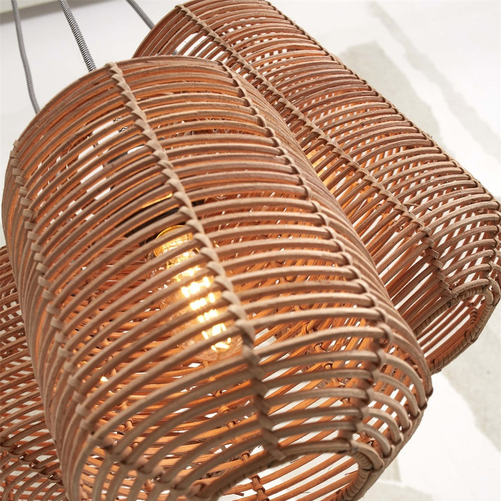 Suspension Tanami rotin naturel 3 tubes E27, vue 6