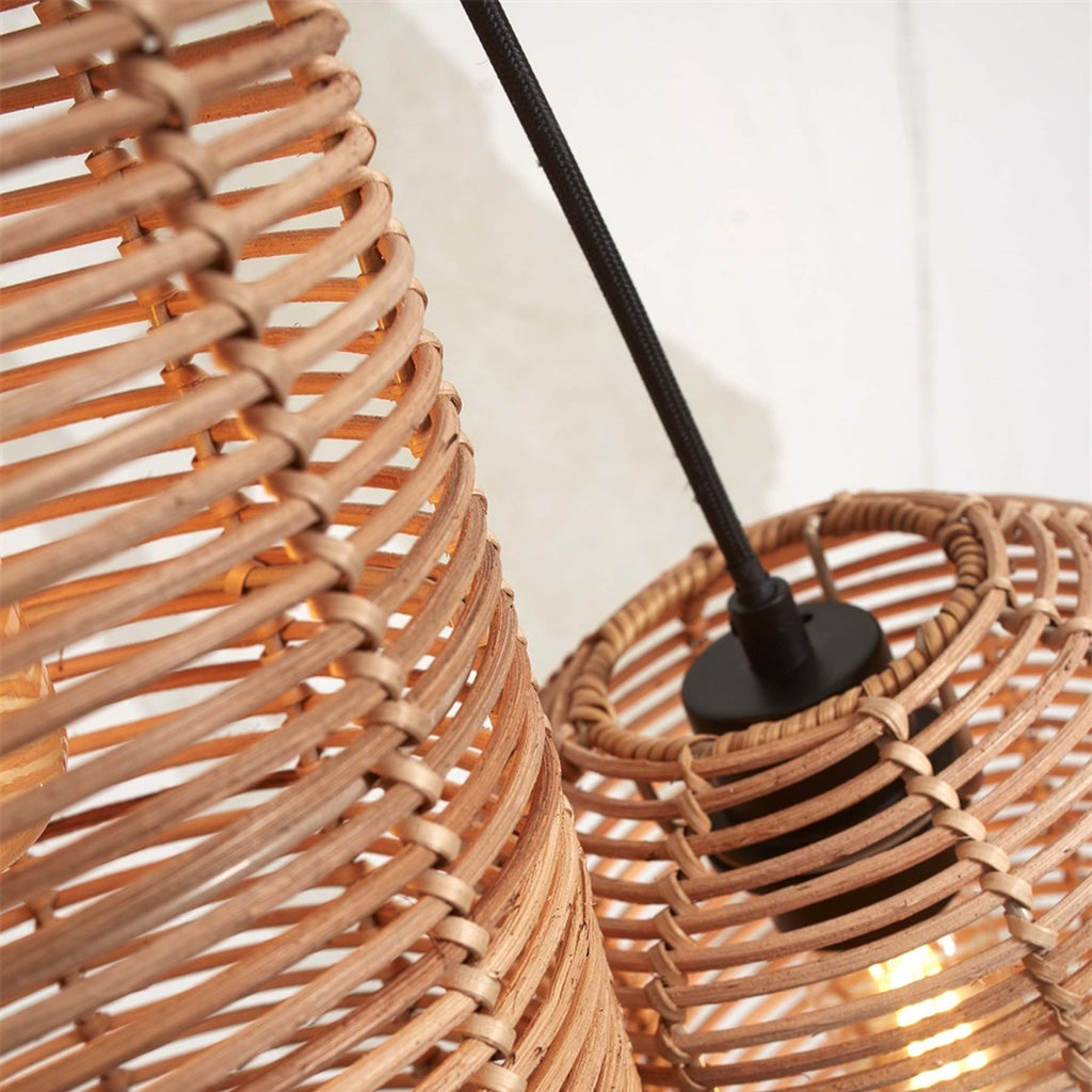 Suspension Tanami rotin naturel 3 tubes E27, vue 8