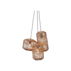 Suspension Tanami rotin naturel 3 tubes E27