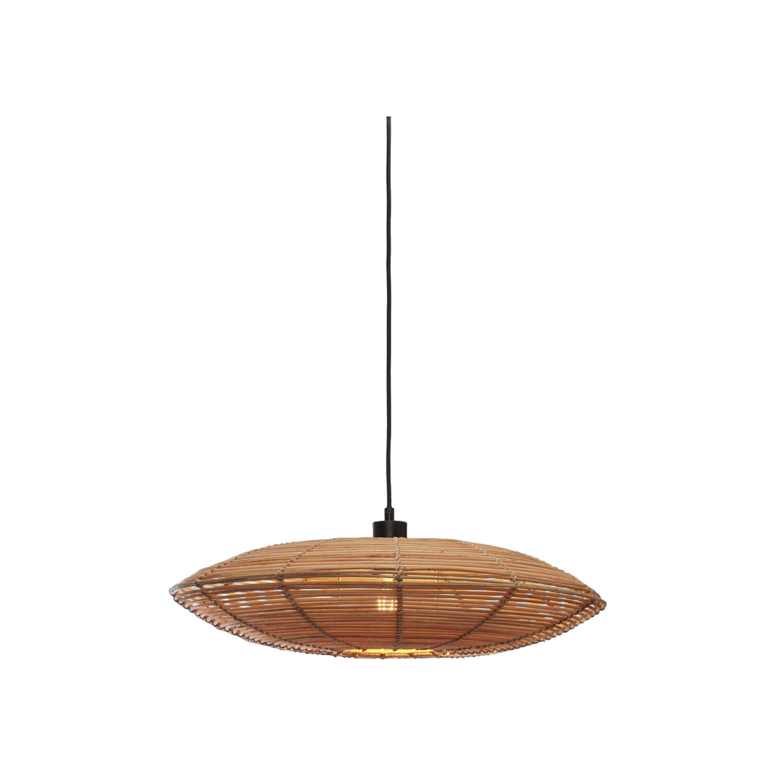 Suspension Tanami rotin naturel disque 55 cm E27