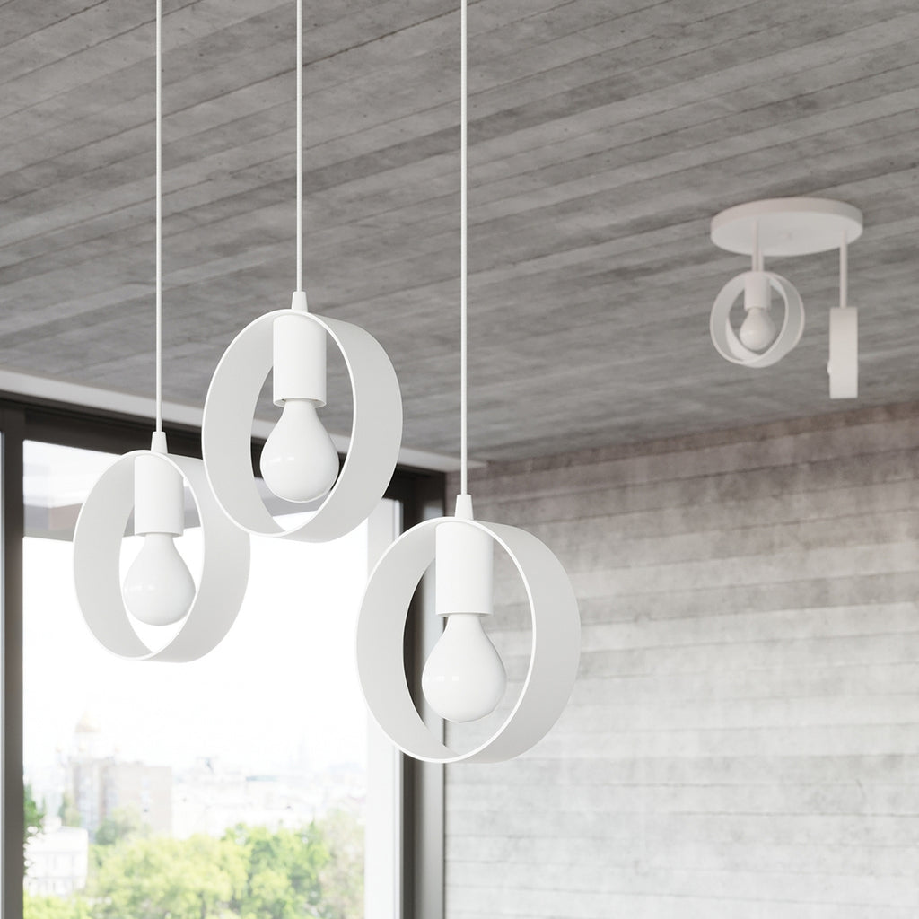 Suspension Titran 3 blanc en situation dans un intérieur