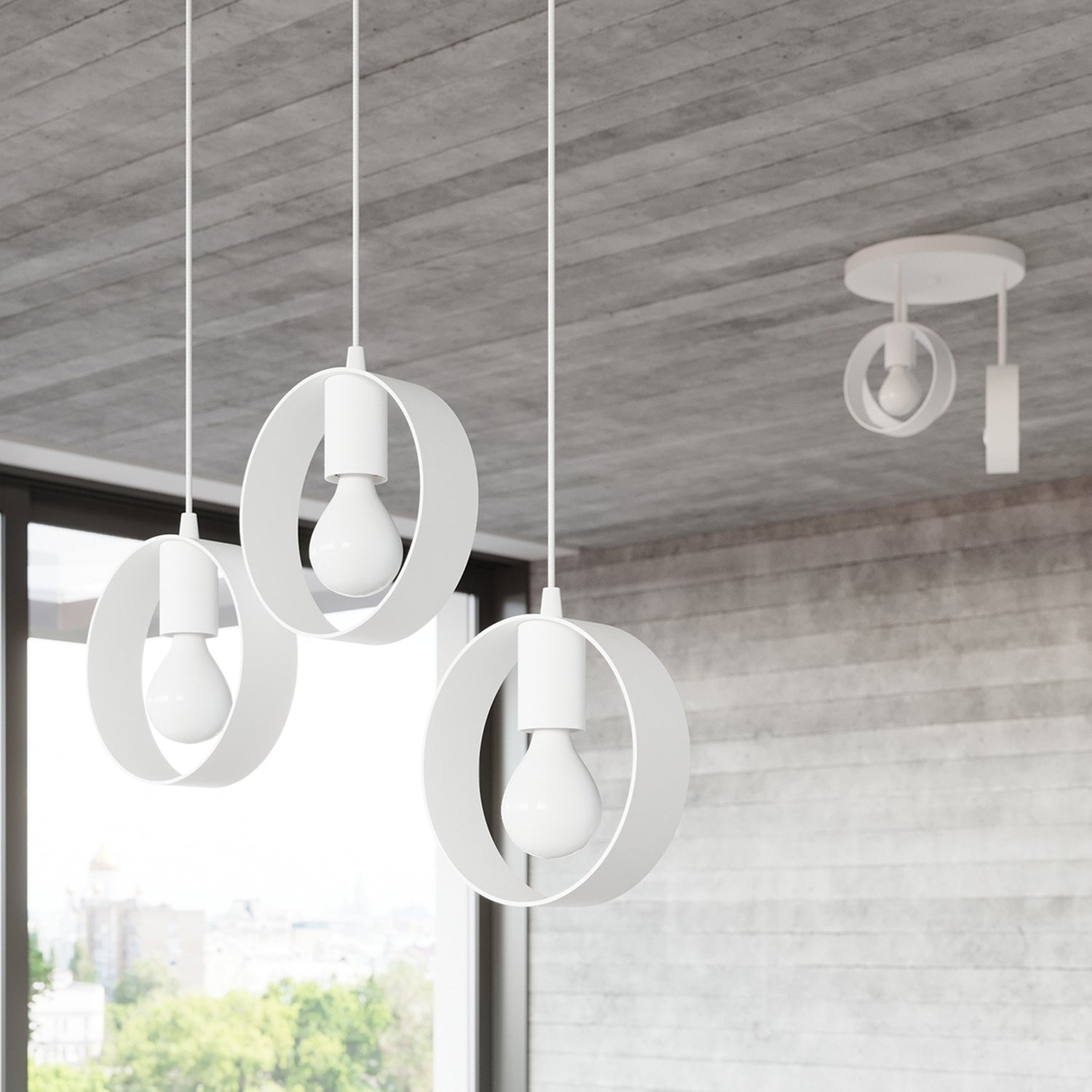 Suspension Titran 3 blanc en situation dans un intérieur