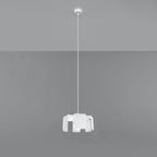Suspension Tulip en métal blanc, détail de l'abat-jour