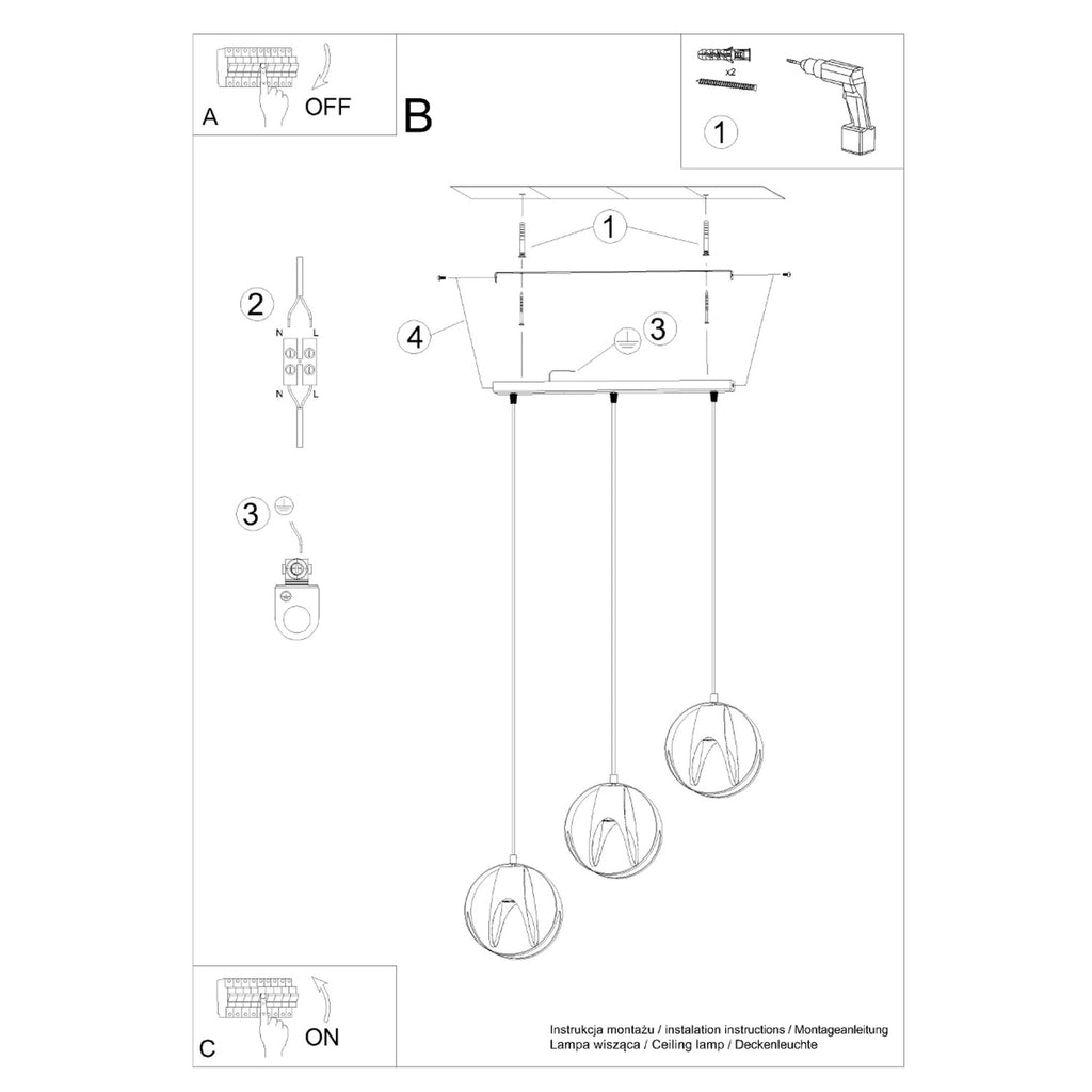 Notice de montage du suspension Tulos 3 en ligne noir