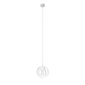 Suspension Tulos blanc, boule ajourée en rubans d'acier entrelacés, ampoule E27