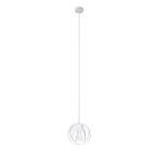 Suspension Tulos blanc, boule ajourée en rubans d'acier entrelacés, ampoule E27