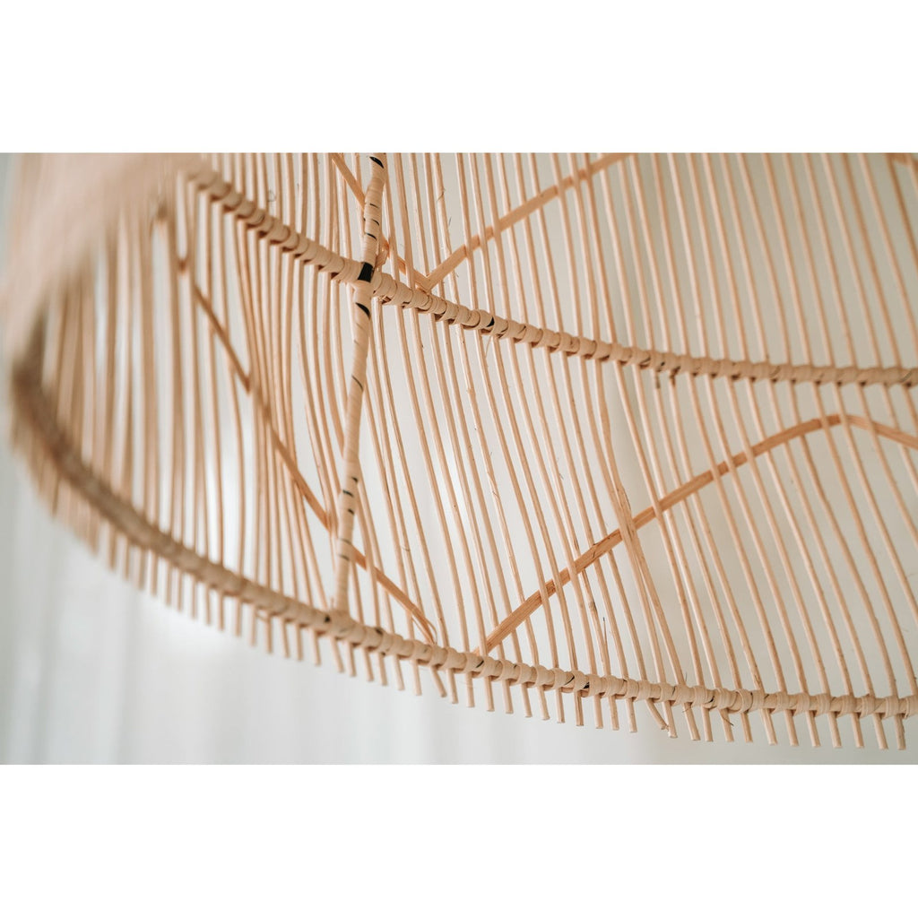 Abat-jour de suspension Twister en rotin naturel 65 cm, vue 3