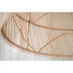 Abat-jour de suspension Twister en rotin naturel 65 cm, vue 3