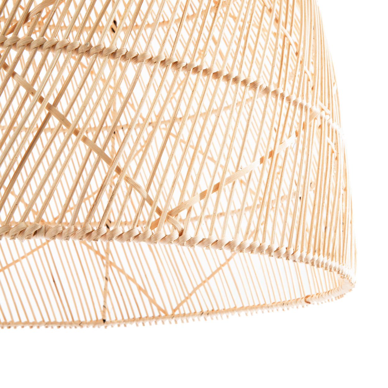 Abat-jour de suspension Twister en rotin naturel 65 cm, vue 5