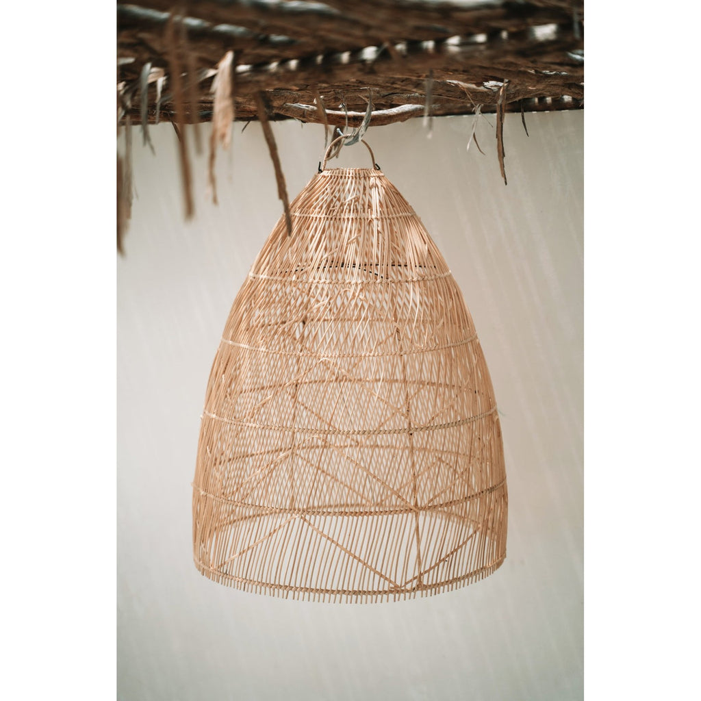Abat-jour de suspension Twister en rotin naturel 65 cm, vue 7