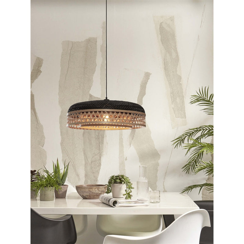 Dimensions Suspension Ubud double abat-jour bicolore 60 cm E27