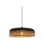 Suspension Ubud double abat-jour bambou bicolore 60 cm E27