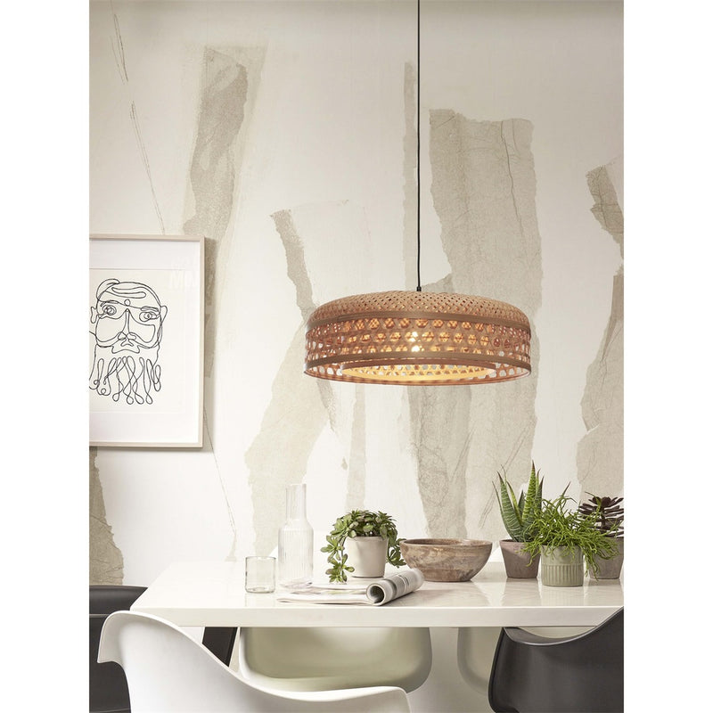 Dimensions Suspension Ubud double abat-jour naturel 60 cm E27