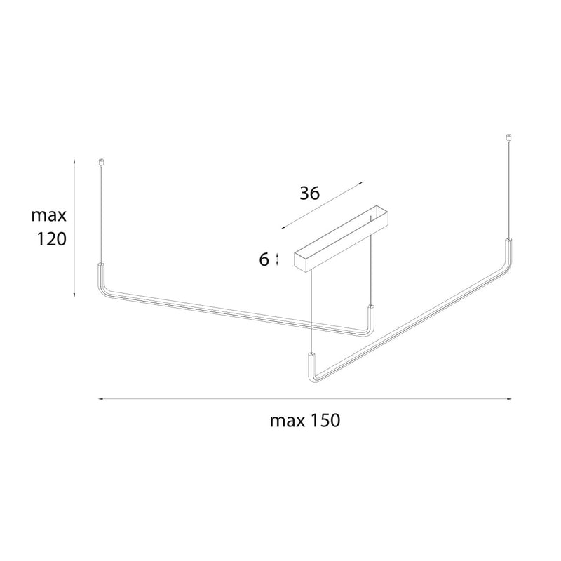 Dimensions Urus Pendelleuchte 150 cm schwarz