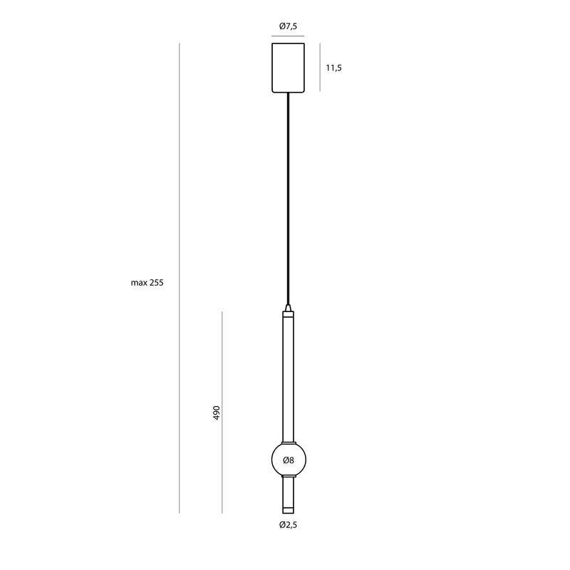 Dimensions Suspension Verdes marbre vert