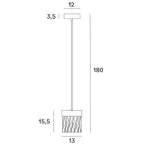 Suspension Vetro noire brossée à variateur, vue 5