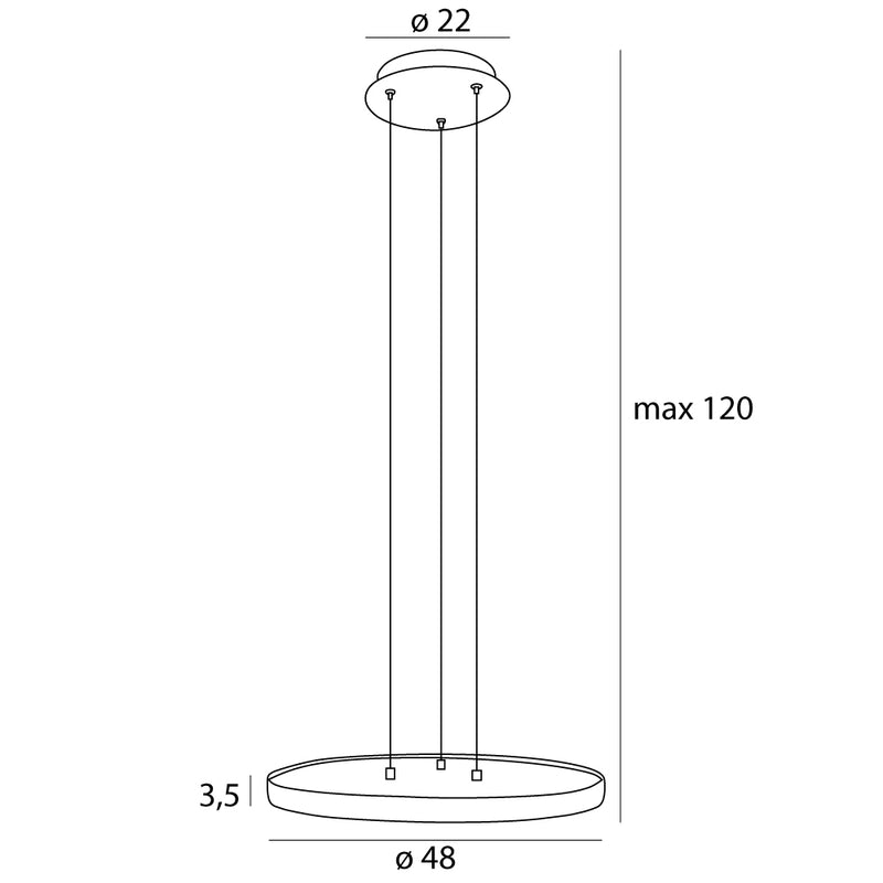 Dimensions Vik 48 cm Black Pendant Light