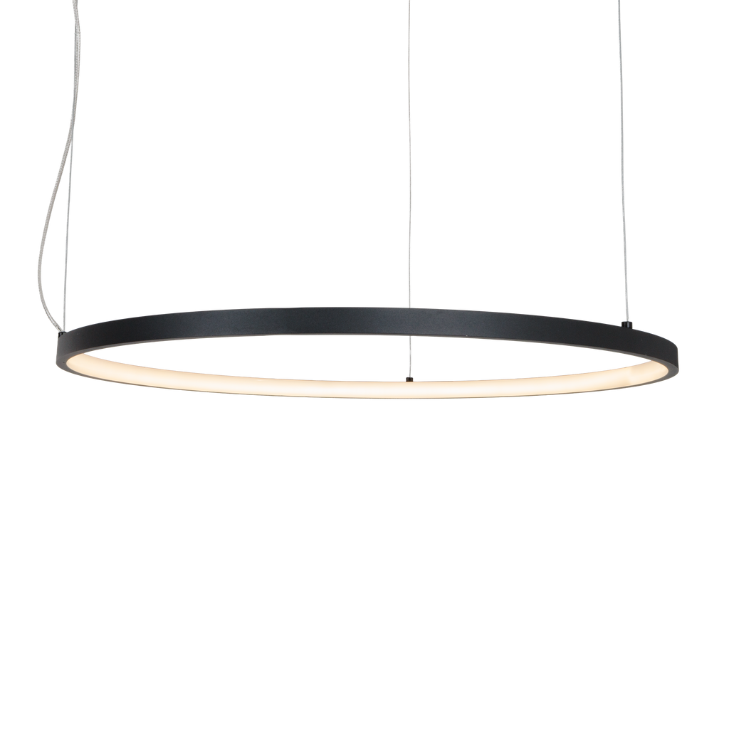 Suspension Visual anneau horizontal 60 cm noir