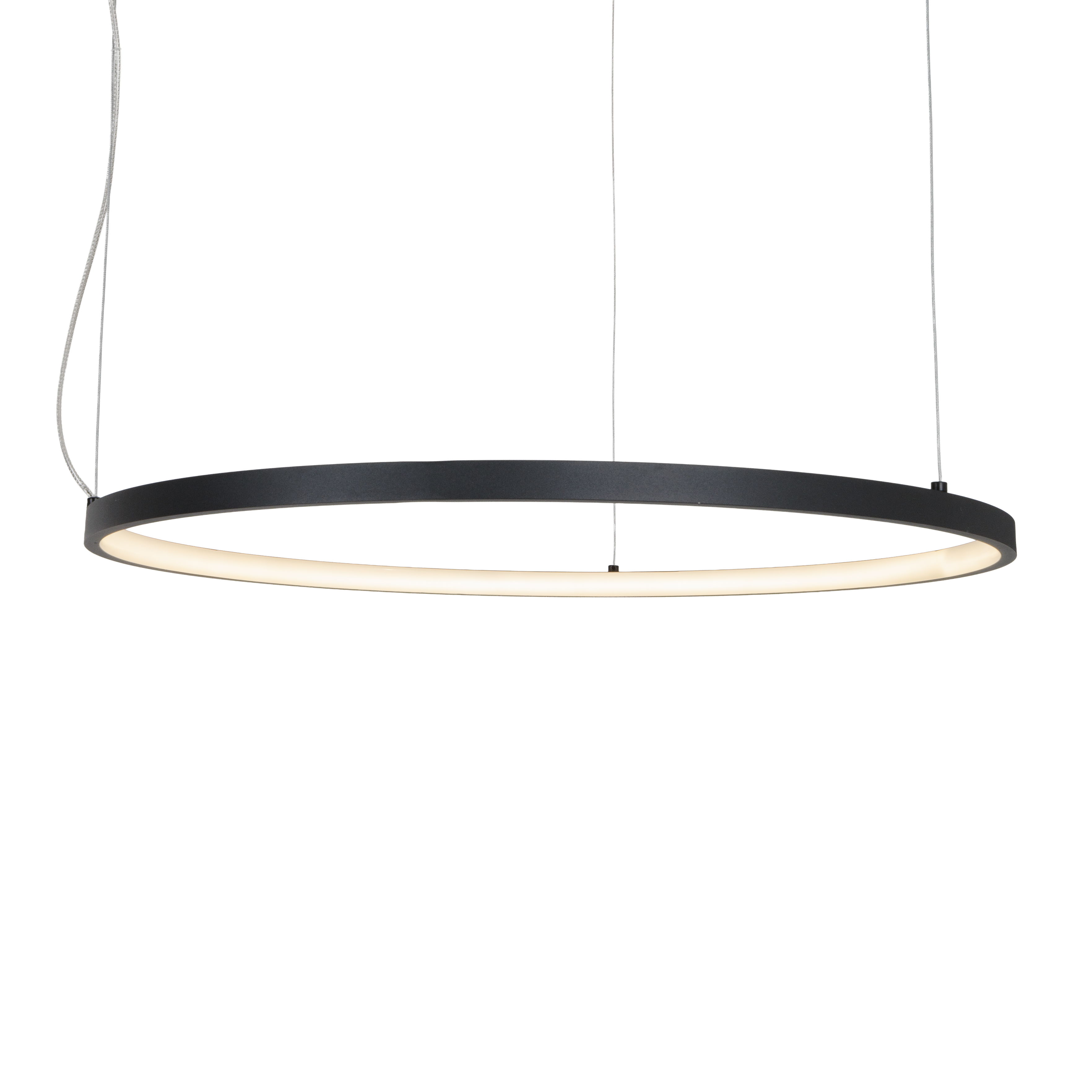 Suspension Visual anneau horizontal 60 cm noir