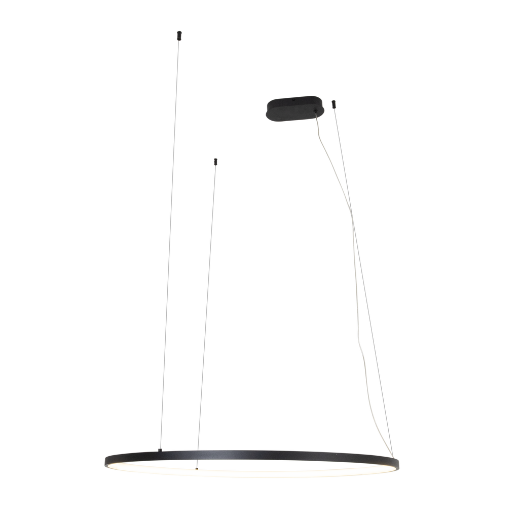 Suspension Visual anneau horizontal 80 cm noir