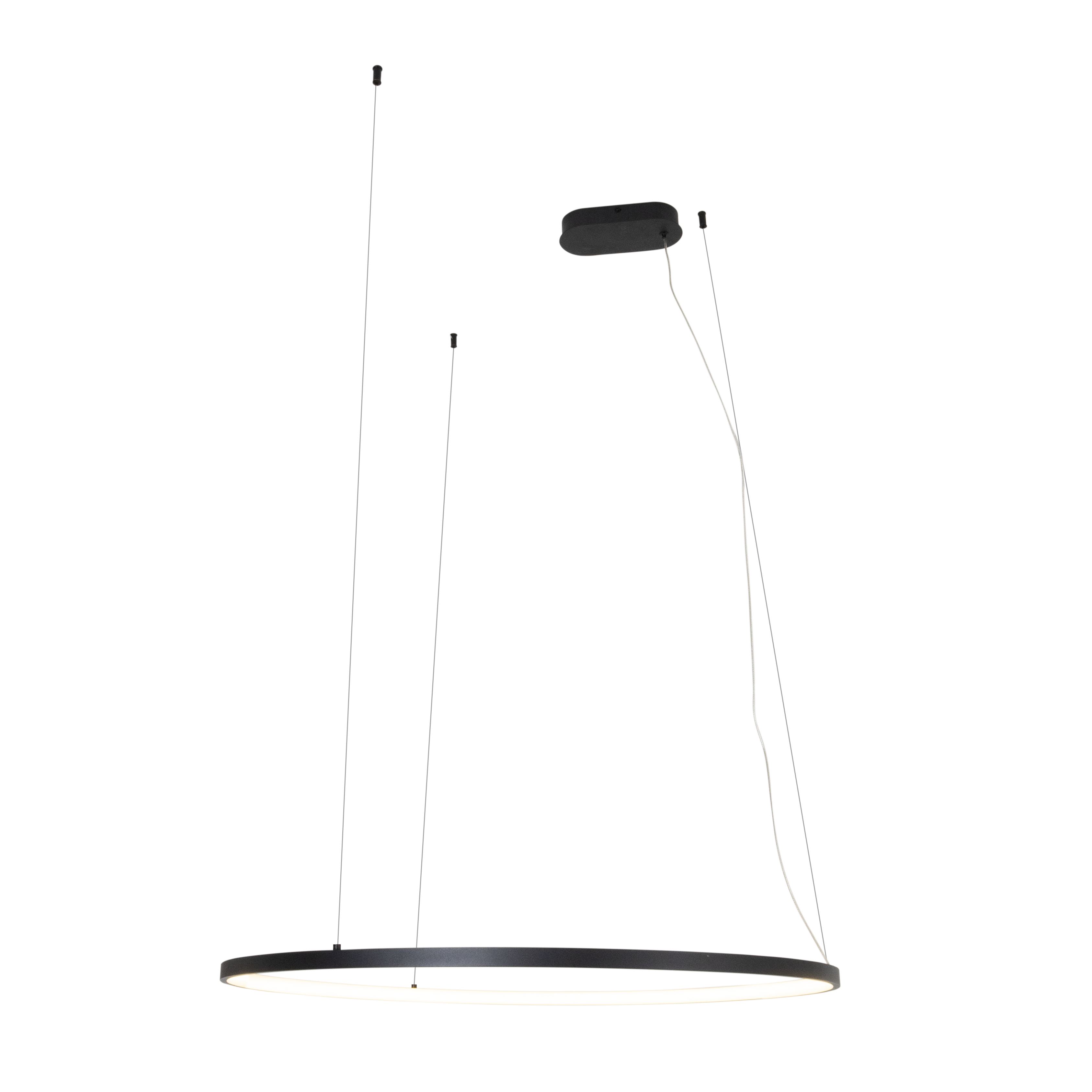 Suspension Visual anneau horizontal 80 cm noir