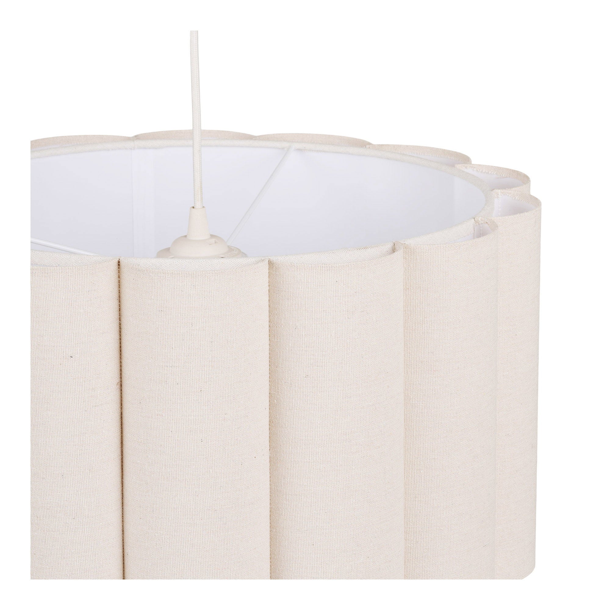 Suspension Watton abat jour tissu plissé écru 45 cm vue de détail