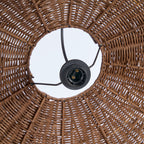 Abat-jour de suspension Wave en rotin teinté noyer 103 cm, vue 4