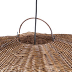 Abat-jour de suspension Wave en rotin teinté noyer 103 cm, vue 5