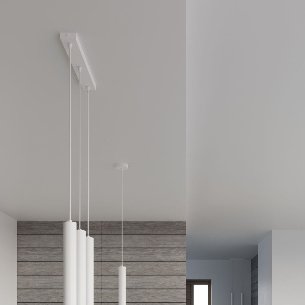 Suspension Wezyr 1 métal blanc, ambiance épurée