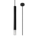Suspension Wezyr 1 métal noir, tube élancé à embout de verre