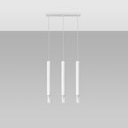 Suspension Wezyr 3 métal blanc, détail de l'embout en verre