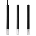 Suspension Wezyr 3 métal noir, tube élancé à embout de verre